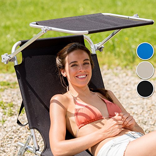 TecTake Cama Hamaca Tumbona Plegable FIBRELINE Parasol Playa Piscina Jardin (2X Beige)