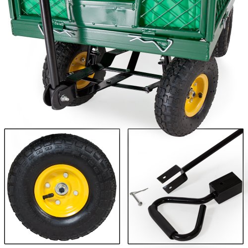 TecTake Carro de transporte carretilla de mano de jardin construccion max. carga 550 kg