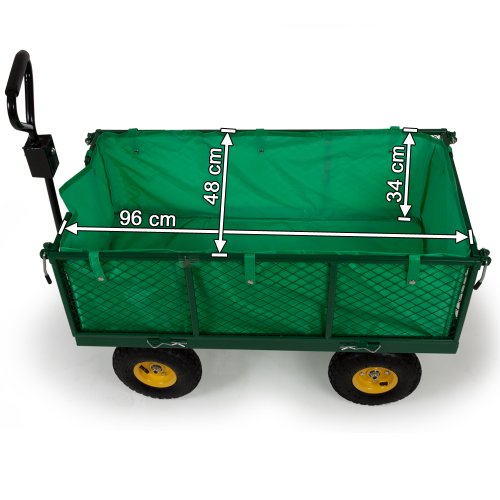 TecTake Carro de transporte carretilla de mano de jardin construccion max. carga 550 kg