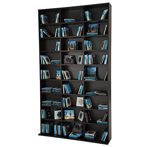 TecTake Estante de CD DVD Shelf archivado 1080 CDs DVDs (Negro | no. 401704)