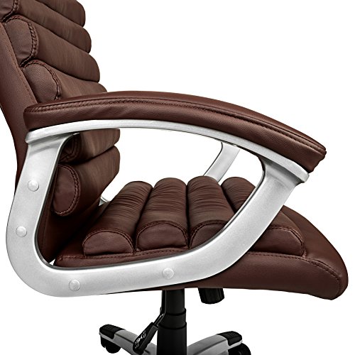 TecTake Silla de Oficina Sillon de despacho Ejecutivo con reposabrazos (marrón | no. 402150)