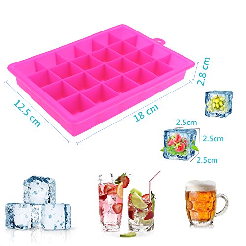 TedGem Bandejas para Hielo Silicona, Juego de 3 cubiteras, Alimentos Grado Silicona moldes sin BPA, cuadrados pequeños Caja de Hielo para Agua, Cóctel y Otras Bebidas