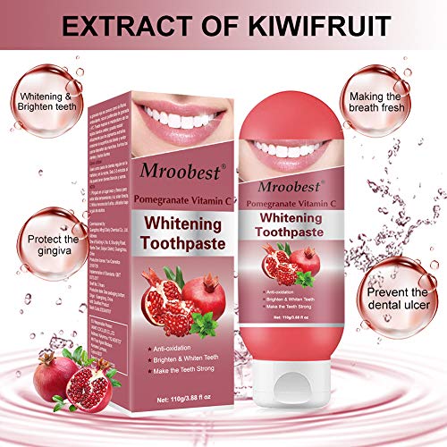 Teeth Whitening Toothpaste, Pasta Dental, Stain Removal Whitening Toothpaste, Pasta de dientes rica en frutas, Elimina las manchas y blanquea, Protege los dientes durante mucho tiempo