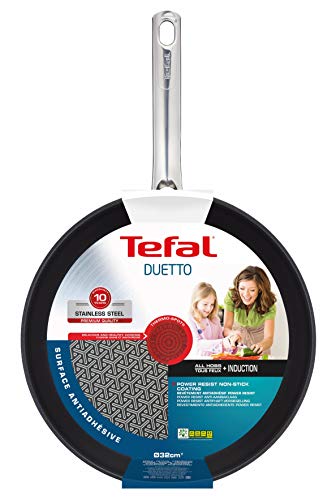 Tefal A70408 Sartén Multiuso - Cacerola (Sartén Multiuso, Negro, Acero Inoxidable, 32 cm)