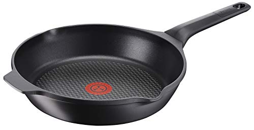 Tefal Aroma - Sartén de aluminio fundido 28 cm recubrimiento titanio antiadherente y thermosport, aptas para todo tipo de cocinas, base gruesa adecuada para inducción, picos vertedores y asas de apoyo