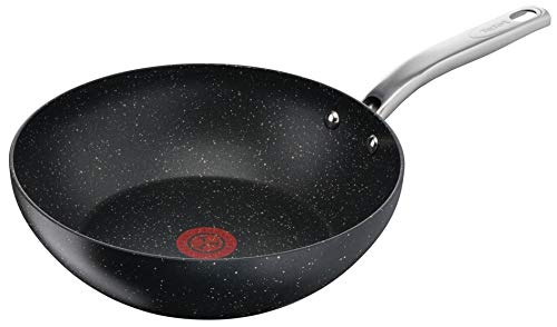 Tefal C6451942 - Sartén para wok (titanio, efecto piedra, 28 cm), color negro