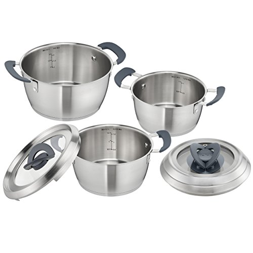 Tefal C817S3 - Juego de 6 ollas para inducción, Acero Inoxidable, Plata