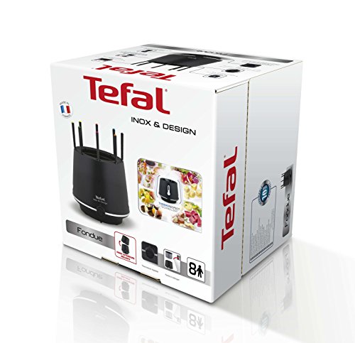 Tefal EF256812 Fondue INOX & Design con Pared Aislante, 8 Tenedores, Apta para lavavajillas y Segura Que lo Hace Todo Incluye la innovadora tecnología Thermo-Respect
