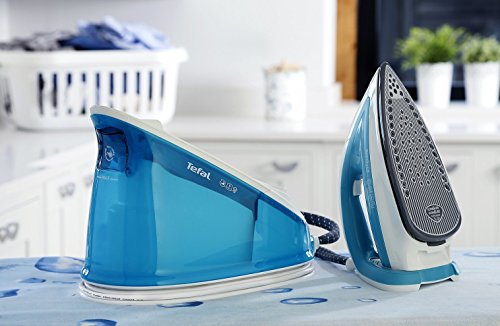 Tefal Effectis Plus GV6721E0 - Centro de planchado autonomía ilimitada, 5 bares de presión, golpe vapor 240 g/min, suela Durilium, función autolimpieza, antical, función Eco, para todo tipo de tejidos