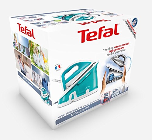 Tefal Effectis Plus GV6721E0 - Centro de planchado autonomía ilimitada, 5 bares de presión, golpe vapor 240 g/min, suela Durilium, función autolimpieza, antical, función Eco, para todo tipo de tejidos