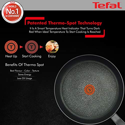 Tefal Hard Titanium+ C6950482 Sartén Multiuso Alrededor - Cacerola (Alrededor, Sartén Multiuso, Negro, Sin Recubrimiento, 175 °C, Aluminio)