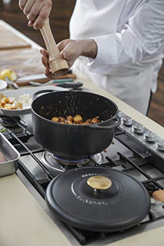 Tefal Heritage Cacerola 29 cm, Hierro Fundido, 7,5 litros, Tapa potenciadora de condensación, retención del Calor, Fuego Lento, guisos, caramelización, Apto para Todo Tipo de cocinas, Cast Iron