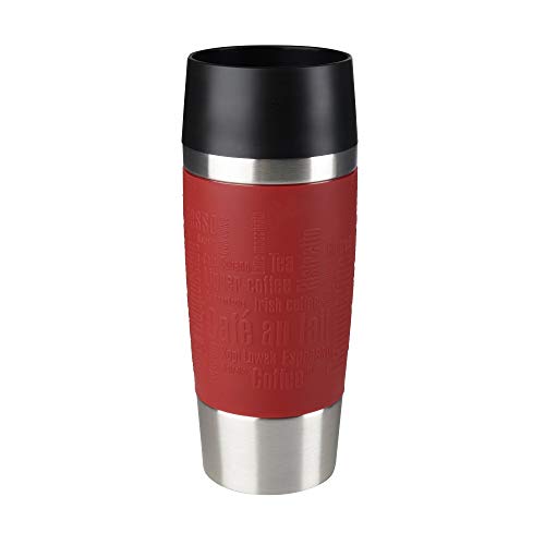 Tefal K30841 Taza de Viaje Rojo, Acero Inoxidable Acero Inoxidable 360 ml - Tazas de Viaje (Rojo, Acero Inoxidable, Acero Inoxidable, 4 h, 8 h, 360 ml)