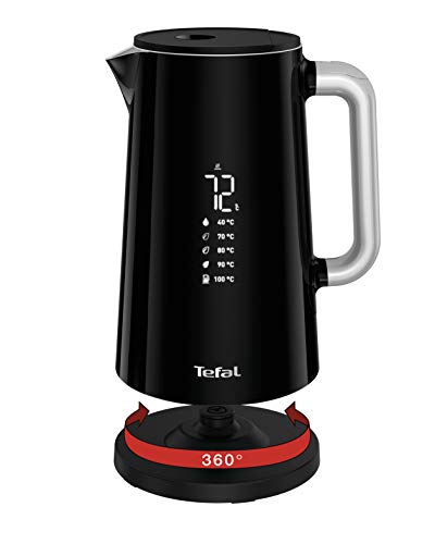 Tefal KO8508 Smart N Light - Hervidor Digital, 1.7 L, con pantalla pantalla digital, 5 ajustes temperatura, mantenimiento calor, indicador de temperatura real, base giratoria 360 º