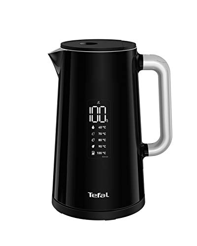 Tefal KO8508 Smart N Light - Hervidor Digital, 1.7 L, con pantalla pantalla digital, 5 ajustes temperatura, mantenimiento calor, indicador de temperatura real, base giratoria 360 º