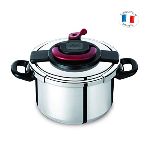 Tefal P4371506 Olla a presión, Acero inoxidable, Negro y Gris, diámetro de 26