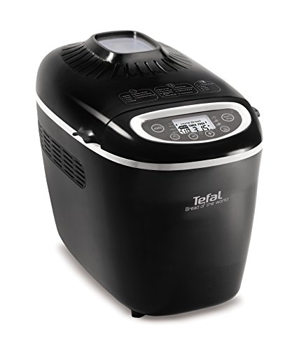 Tefal PF611838 Negro 1600W - Panificadora (Negro, 1,5 kg, Masa de baguette, Pastel de masa, Pan francés, Pan sin gluten, Masa para pizza, Pan de trigo, Oscuro, Luz, Medio, Tocar, 1600 W)