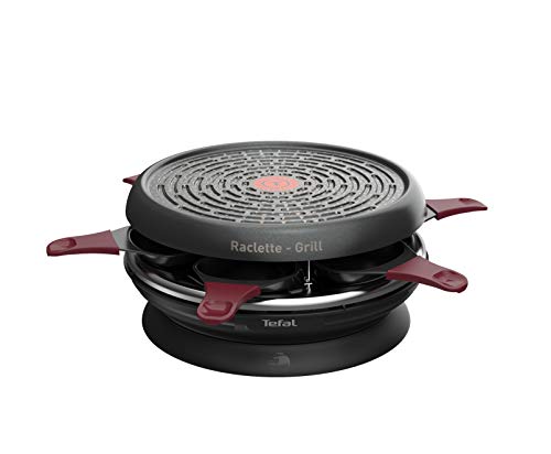 Tefal Raclette Store'Inn RE1820, 2 en 1 raclette y grill 850 W, almacenamiento integrado, revestimiento antiadherente Powerglide, Thermo-Spot, apto para lavavajillas, 6 comensales