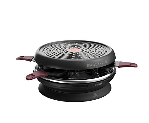 Tefal Raclette Store'Inn RE1820, 2 en 1 raclette y grill 850 W, almacenamiento integrado, revestimiento antiadherente Powerglide, Thermo-Spot, apto para lavavajillas, 6 comensales