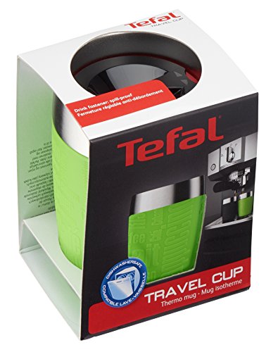 Tefal - Taza de viaje (acero inoxidable, 200 ml), color verde