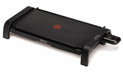 Tefal Thermospot CB540812 - Plancha de cocina de 2000 W con lisa, con thermospot que indica la temperatura, precalientamiento rápido, gran superfície de cocción, apta uso exterior