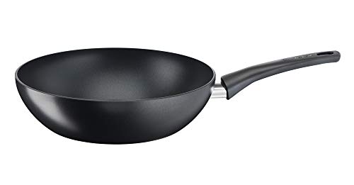 Tefal Ultimate On - Wok 28 cm con revestimiento ultra resistente, thermo-signal, thermo-fusion, apta para gas, vitrocerámica, eléctricas e inducción, apto para horno hasta 175º, forma profunda