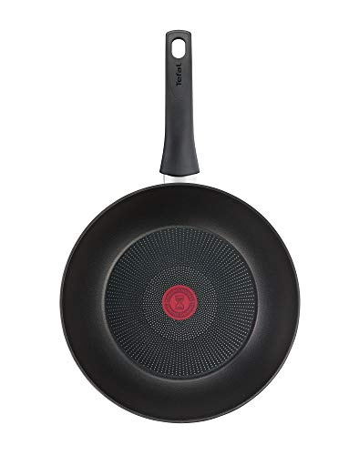 Tefal Ultimate On - Wok 28 cm con revestimiento ultra resistente, thermo-signal, thermo-fusion, apta para gas, vitrocerámica, eléctricas e inducción, apto para horno hasta 175º, forma profunda