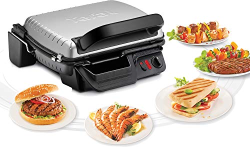 Tefal Ultra Compact 600 Comfort GC3060 Parrilla Eléctrica De Doble Cara, 2000 W, Acero Inoxidable/Aluminio, Plateado/Negro