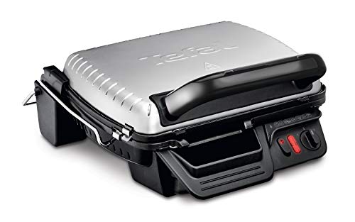 Tefal Ultra Compact 600 Comfort GC3060 Parrilla Eléctrica De Doble Cara, 2000 W, Acero Inoxidable/Aluminio, Plateado/Negro