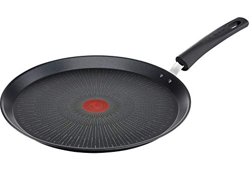 Tefal Unlimited On Sartén Crepera de 28 cm con revestimiento ultra resistente, thermo-signal, apta para gas, vitrocerámica, eléctricas e inducción, apto para horno hasta 175º, forma profunda