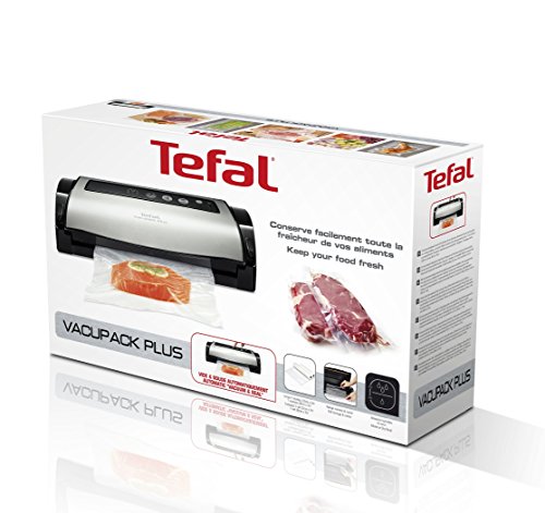 Tefal Vacupack Plus Envasadoras al vacío, 130 W, Acero Inoxidable, Gris