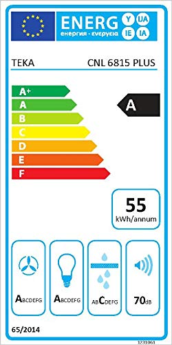 Teka CNL 6815 PLUS Semintegrada (extraíble) Acero inoxidable 730m³/h - Campana (730 m³/h, Recirculación, A, A, C, 53 dB)