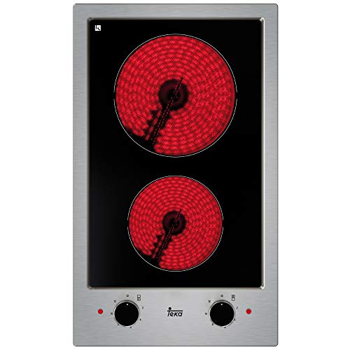 Teka EFX 30.1 2H Placa (Integrado, Cerámico, Vidrio y cerámica, Negro, Acero inoxidable, 1200 W, Alrededor)