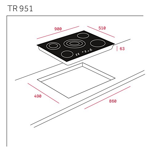 Teka TR 951 - Placa Vitrocerámica con High Light, Negro