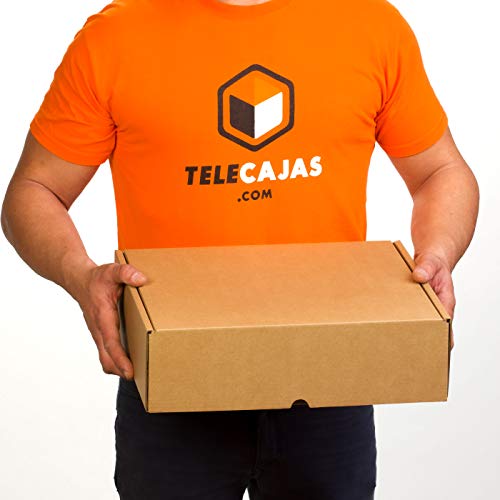 TeleCajas® | (25x) Caja de Cartón Postales Kraft | Cajas Automontables con Tapa para Almacenaje | Medidas: 39x30x11 cms ~3 Botellas | Lote de 25 uds