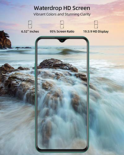 Teléfono Móvil Libres, DOOGEE X95 Android 10 Smartphone Libre 4G, Pantalla 6,52 Pulgadas, 4350mAh Batería, Smartphone Dual SIM, Triple Cámara 13MP+5MP, 16GB ROM, 128GB SD, Face ID - Verde