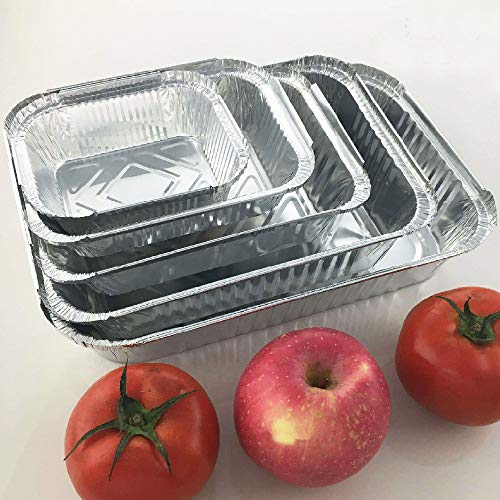 TELEVASO - 1000 uds - Envase/recipiente de aluminio rectangular - Capacidad 470 ml y tamaño 106x82x40 mm - Bandejas desechables y reciclables, apto para altas temperaturas