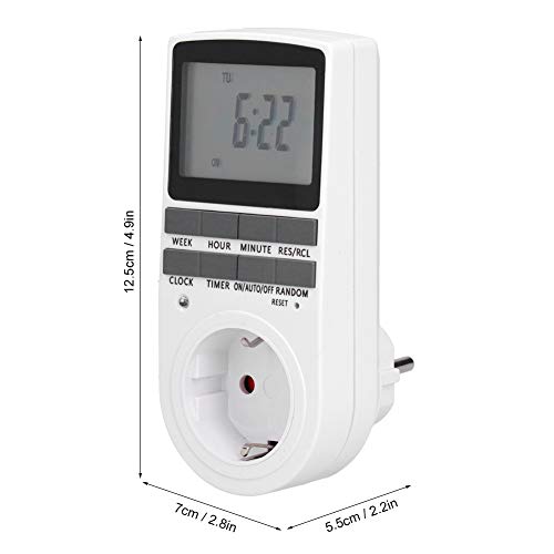 Temporizador de salida digital 10A, zócalo de temporizador de ahorro de energía, programable para ventilador de lámpara(#1)