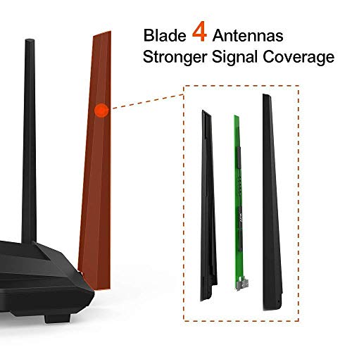 Tenda ac10 router wifi inalámbrico gigabit ac1200 (doble banda 5ghz 867 mbps 2,4 ghz 300 mbps, 4 antenas 5 dbi, chip broadcom 1ghz, memoria ddr3, gaming, beamforming +, control app, 802.11 ac).