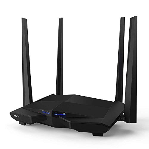 Tenda ac10 router wifi inalámbrico gigabit ac1200 (doble banda 5ghz 867 mbps 2,4 ghz 300 mbps, 4 antenas 5 dbi, chip broadcom 1ghz, memoria ddr3, gaming, beamforming +, control app, 802.11 ac).