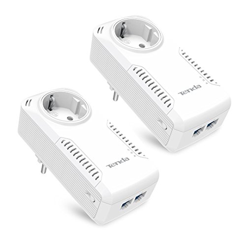 Tenda AV1000 Powerline Extender PLC con Enchufe Extensor de Red por Línea (1000Mbps, con Enchufe, 4 puertos, Home Plug AV2)