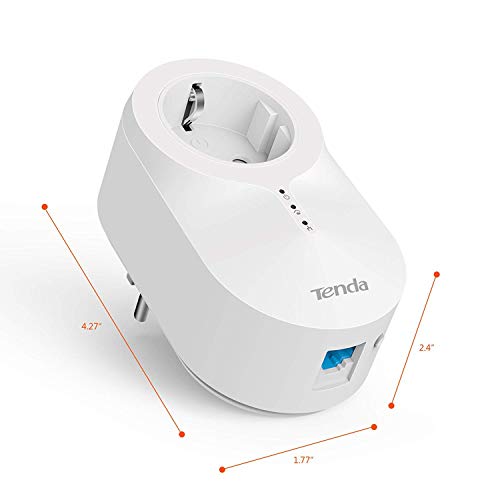 Tenda ph6 AV1000 Gigabit Power Line Pass-Through Adaptador Kit (1000Mbit/s, Home Plug AV2, Modo de Ahorro de energía, Plug and Play), Color Blanco, PH6 | AV1000Mbps | Wired