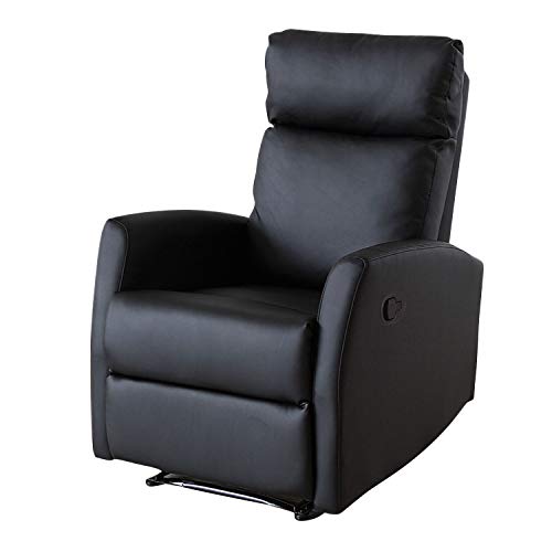 TENDENCIA UNICA Sillón de Relax Reclinable y Extensible Excellence. Full PU Anti-Cuarteo. Pared Cero. Económico y con Las Mejores Calidades (Negro)