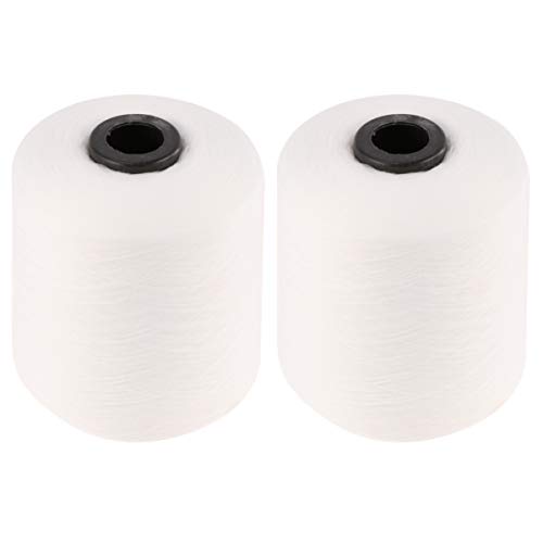 TENDYCOCO 2 Rollos Dacron Hilos de Coser Hilos de Máquina de Bordar Hilos de Máquina de Coser Carretes 150D para Acolchado Cortinas Blanco