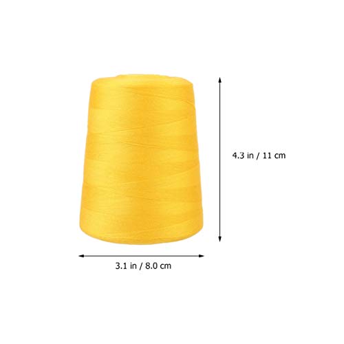 TENDYCOCO 2Pcs Hilos de Coser de Poliéster Máquina de Bordar Hilos Máquina de Coser Hilos Carretes 8000 Yardas para Acolchado Cortinas Amarillo