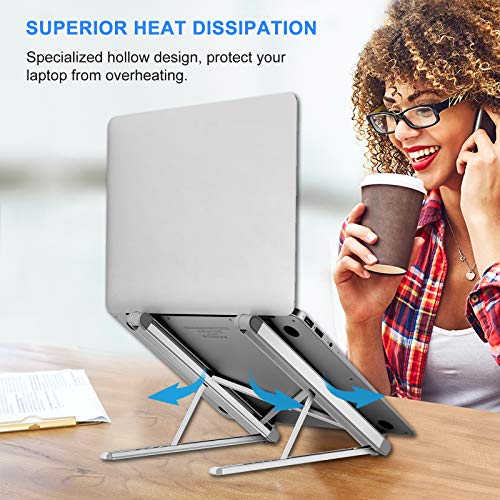 TENSUN Soporte Portátil, Ventilado Soporte Ordenador Portátil Plegable, Ergonomic 6 Ángulos Adjustable Laptop Stand Soporte Mesa para Macbook DELL XPS, HP, PC y Otros 10-15.6” Portatiles