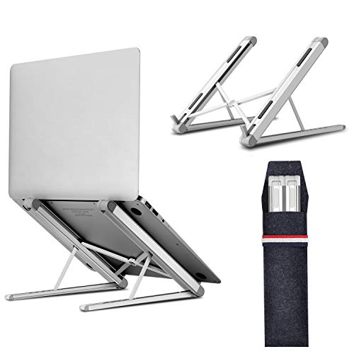 TENSUN Soporte Portátil, Ventilado Soporte Ordenador Portátil Plegable, Ergonomic 6 Ángulos Adjustable Laptop Stand Soporte Mesa para Macbook DELL XPS, HP, PC y Otros 10-15.6” Portatiles