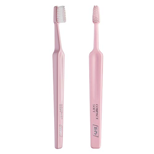 TePe Select - Compact Cepillo de dientes suave/Cepillo manual para adultos/color rosa claro/disponible en distintas texturas