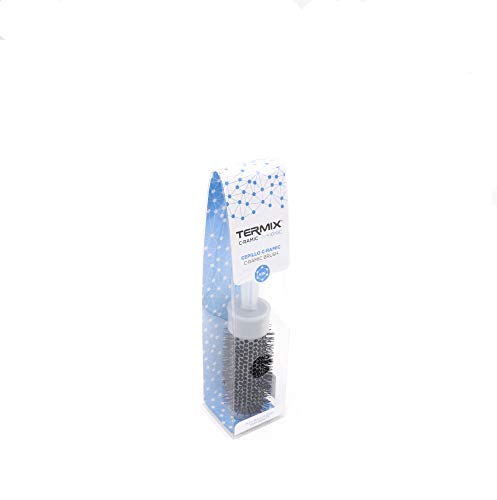 Termix Cepillo de pelo C·Ramic redondo Ø28 mm transparente- Con tecnología cerámica que aporta un brillo extra al cabello y evita el encrespamiento. Disponible en 8 diámetros y en formato Pack, Blanco