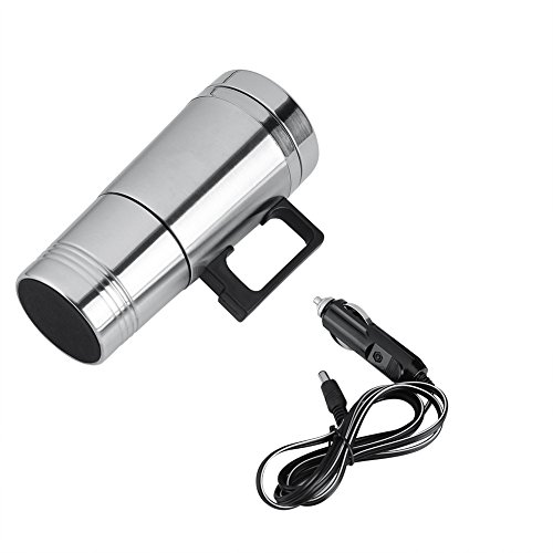 Termo Taza Electrico Calentador para Coche,Termo de café para llevar, Taza térmica de acero inoxidable para viaje 12V/24V (24V)